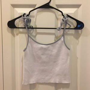 White Tank with Grey Straps